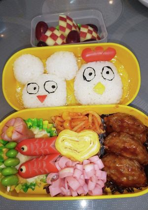 キャラ弁☆ ネズミとニワトリ-レシピのメイン写真