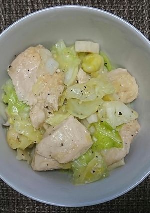 鶏むね肉とキャベツの味噌バター炒め-レシピのメイン写真