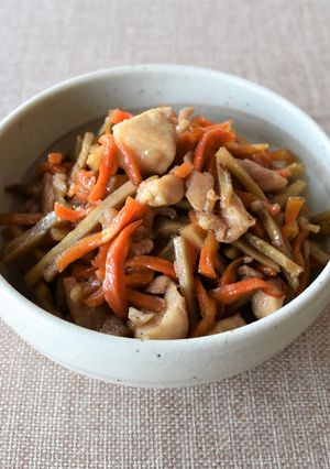 乾燥野菜で簡単♪鶏ごぼうきんぴら-レシピのメイン写真
