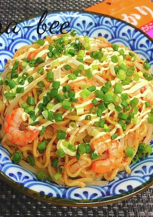 ウマい！明太オイマヨ海老もやし焼きそば-レシピのメイン写真