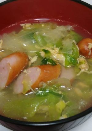 簡単！たっぷりレタスの中華風スープ-レシピのメイン写真