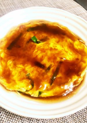 簡単にら玉鶏がらスープと醤油の餡かけ-レシピのメイン写真