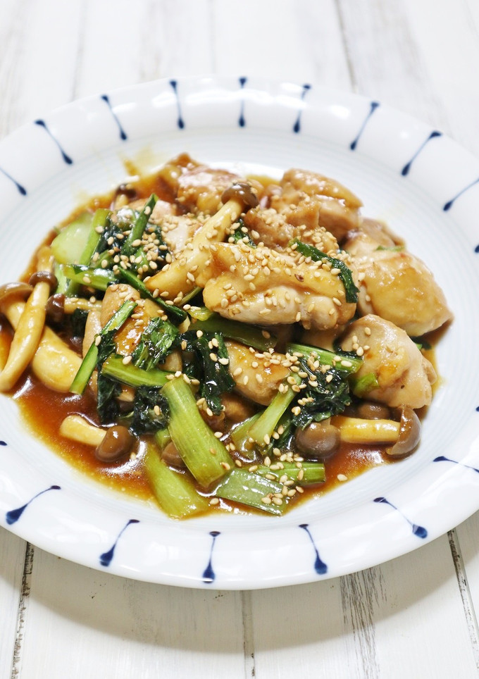 簡単！鶏もも肉と小松菜のスタミナ炒め-レシピのメイン写真