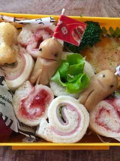 幼稚園 お弁当 くるくる サンドイッチ-レシピのメイン写真