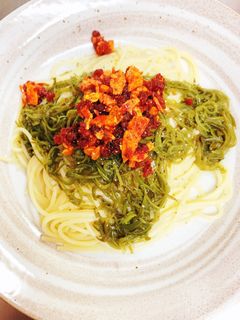 簡単すぎる!めかぶラー油のパスタ-レシピのメイン写真