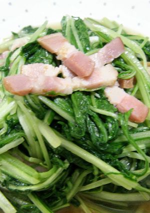 水菜とベーコンの炒め物-レシピのメイン写真