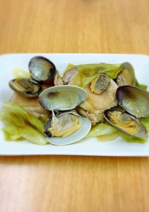 あさりと春キャベツの酒蒸し-レシピのメイン写真