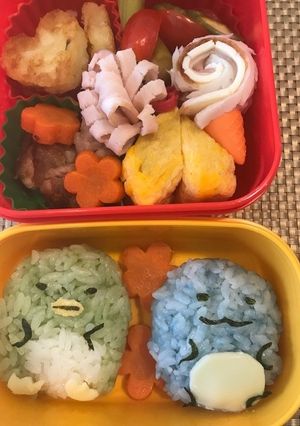 すみっこぐらしのとかげとペンギンキャラ弁-レシピのメイン写真