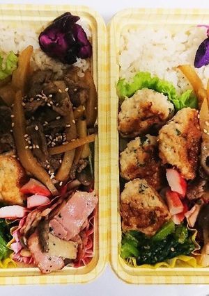 【夫婦弁当30】つくねと牛じゃが金平-レシピのメイン写真