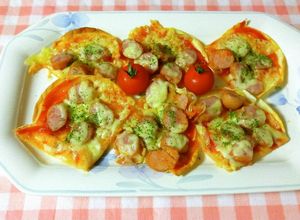 餃子の皮とウインナーでピザ簡単すぐできる-レシピのメイン写真