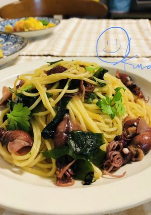 ★あるもので★ワカメとほたるイカのパスタ-レシピのメイン写真
