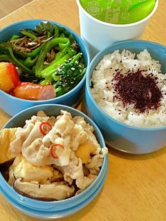豚と厚揚げの甘い煮物 タロの弁当122-レシピのメイン写真