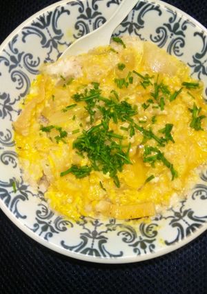 レンジで！味噌汁とオートミールで卵おじや-レシピのメイン写真