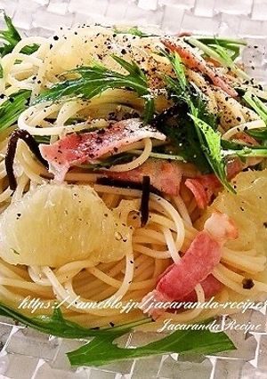 グレープフルーツとベーコンの冷製パスタ-レシピのメイン写真