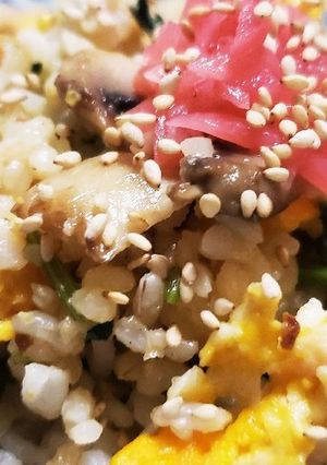 お年寄り絶賛シリーズ☆春菊炒飯☆五分米☆-レシピのメイン写真