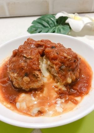 オートミール入りトマト煮込みハンバーグ♥-レシピのメイン写真