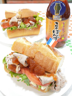 豚しゃぶキムチぽんずサンド-レシピのメイン写真