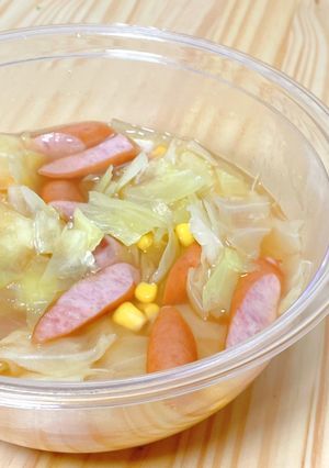 ソーセージ入り蒸しキャベツ-レシピのメイン写真