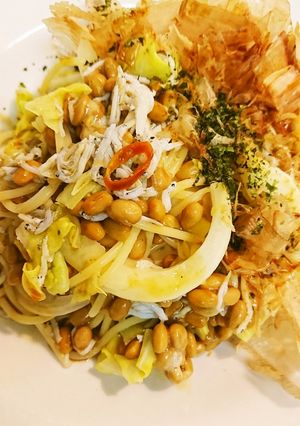 しらすと春キャベツ納豆パスタ-レシピのメイン写真