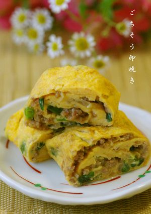 お弁当にも☆豚そぼろ入りごちそう卵焼き-レシピのメイン写真