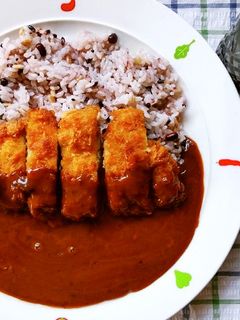 カツカレーは雑穀米で♪-レシピのメイン写真