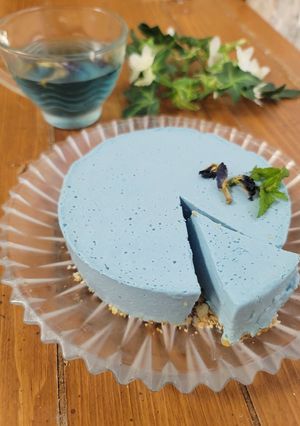 バタフライピーレアチーズケーキ-レシピのメイン写真