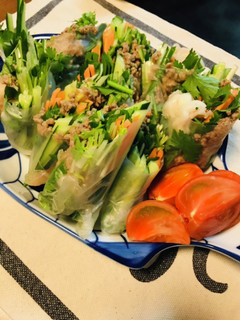 ソボロと水菜の生春巻き-レシピのメイン写真