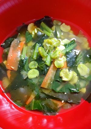 うち豆とわかめの味噌汁-レシピのメイン写真