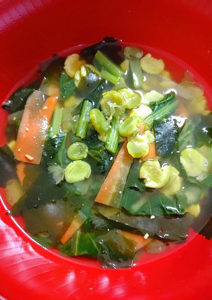 うち豆とわかめの味噌汁-レシピのメイン写真