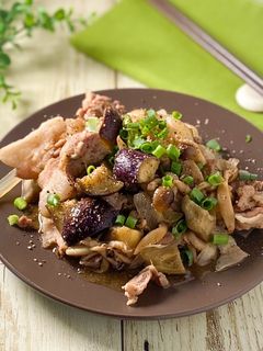 豚肉とナスとキノコの甘酢醤油炒め-レシピのメイン写真