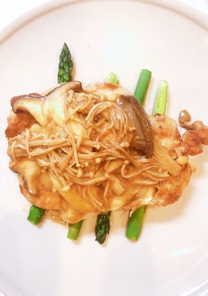 鶏ムネ味噌ヨーグルト　チーズキノコソース-レシピのメイン写真