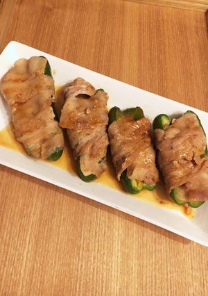 フライパン一つピーマンキムチーズ餅肉巻き-レシピのメイン写真