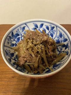 ご飯が美味しい 牛肉とごぼうの炒め煮-レシピのメイン写真