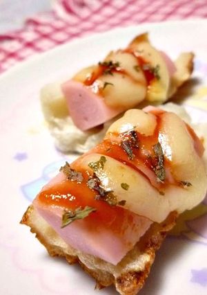 ✿簡単✿竹輪＆魚肉ソーセージｄｅピザ風-レシピのメイン写真