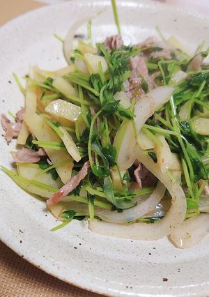 シャキシャキ☆豚肉と豆苗の簡単炒め♡-レシピのメイン写真