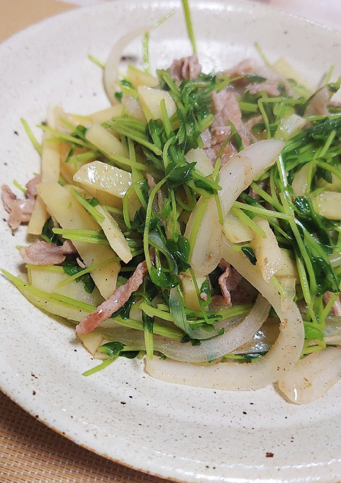 シャキシャキ☆豚肉と豆苗の簡単炒め♡-レシピのメイン写真