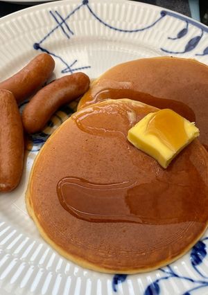 糖質オフパンケーキで朝ごはん-レシピのメイン写真