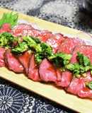 花わさびで食べる和風ローストビーフ
