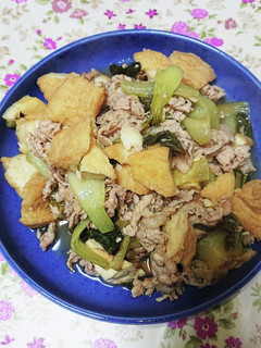 しろ菜と厚揚げ・豚肉の炒め煮-レシピのメイン写真