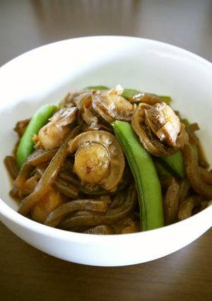 ホタテとこんにゃくの煮物♪-レシピのメイン写真