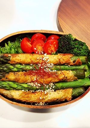 のっけ弁当(アスパラの豚肉巻き)-レシピのメイン写真