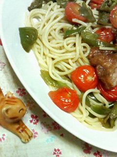 簡単✿唐揚げと野菜の❀バルサミコ✿パスタ-レシピのメイン写真