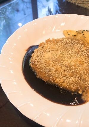 ビフカツ リヨネーズポテト添え-レシピのメイン写真