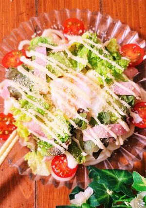 簡単♪シーザーサラダうどん-レシピのメイン写真