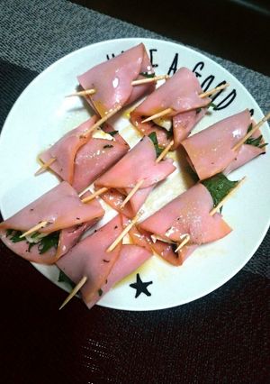 ハムと大葉とクリームチーズのおつまみ-レシピのメイン写真
