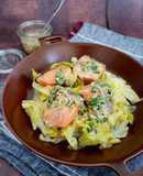 レンジで簡単♪春キャベツと鮭の重ね蒸し