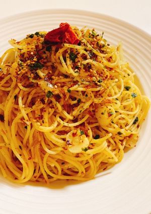 カツオふりかけペペロンチーノ-レシピのメイン写真