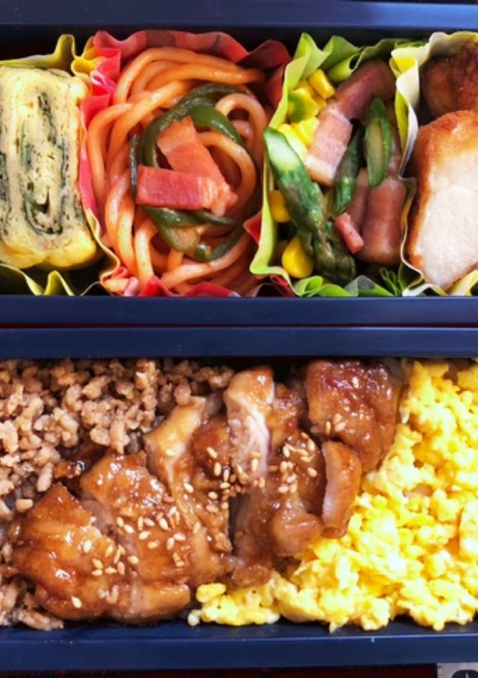 高校生弁当日記（照り焼き&2色弁当編）-レシピのメイン写真
