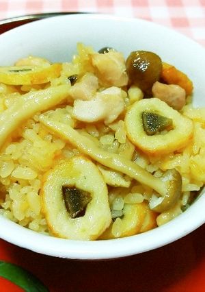 鶏 ごぼう天 しめじ 炊き込みごはん簡単-レシピのメイン写真