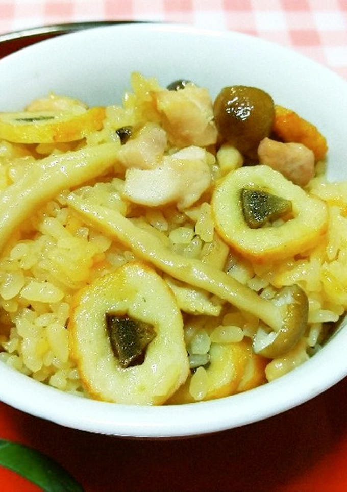 鶏 ごぼう天 しめじ 炊き込みごはん簡単-レシピのメイン写真